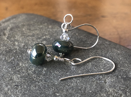 Handmade glass earrings - simple drop - Melia 2