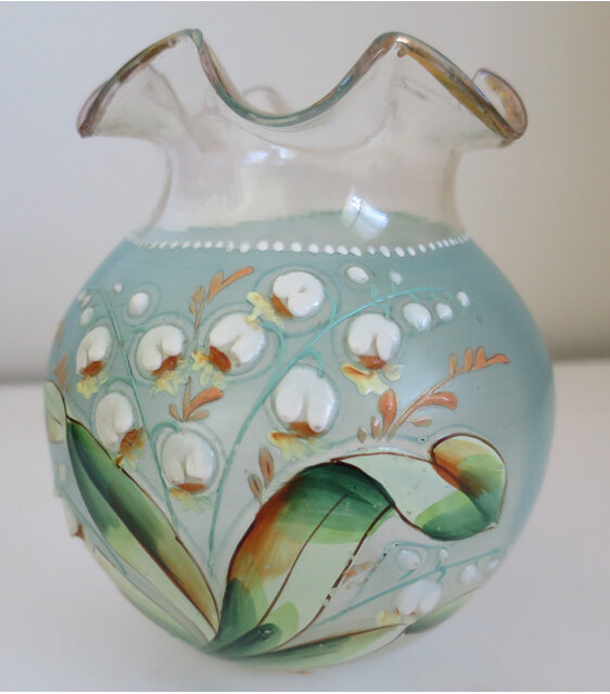 Handpainted glass vase