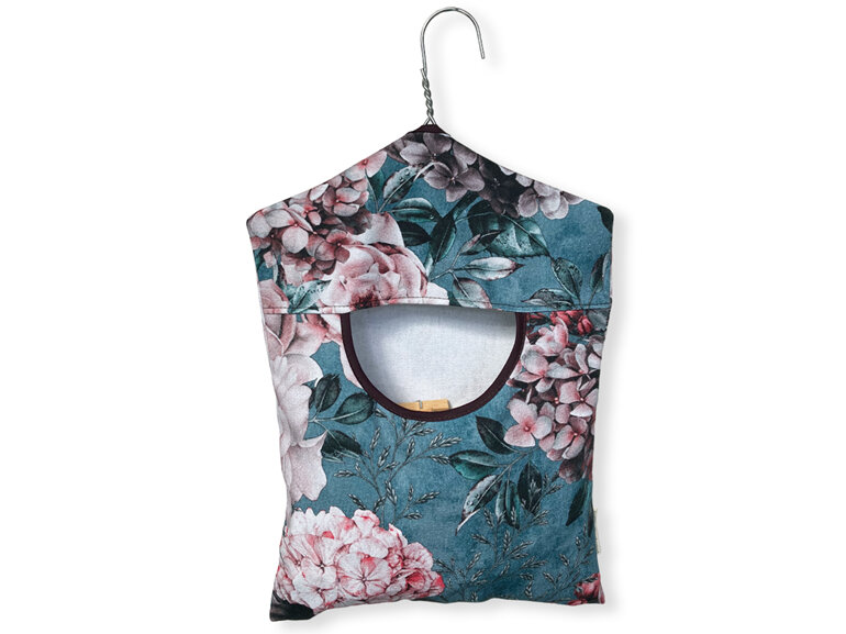 hanging cotton peg bag rose garden print