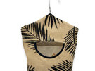 hanging peg bag hessian palm leaf print with calico lining