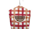 hanging peg pouch coral gingham check front view