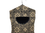 hanging peg pouch hessian geometric floral print front view