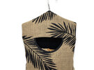 hanging peg pouch hessian palm leaf print front view