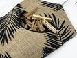 hanging peg pouch hessian palm leaf print shown with pegs