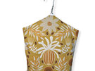 hanging peg pouch mustard flora design back view