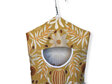hanging peg pouch mustard flora design front view