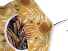 hanging peg pouch mustard flora design with pegs