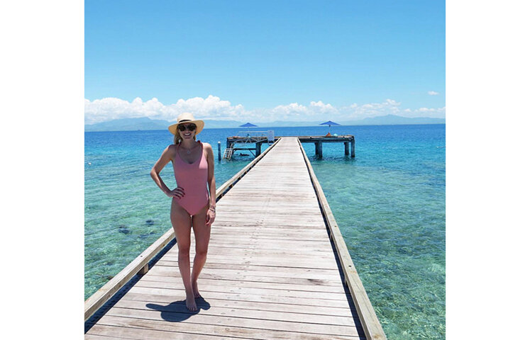 Hannah Laity on holiday in Fiji just before Beauden proposed