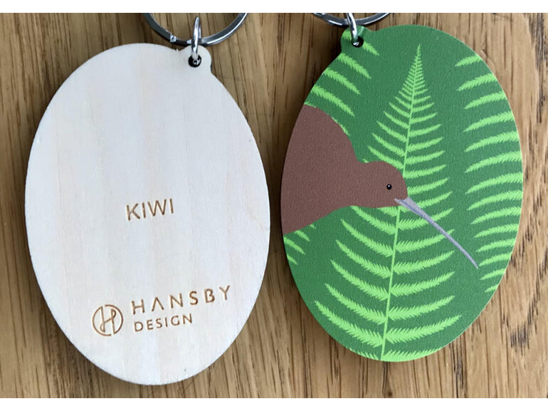 Hansby Design Kiwi Green Keytag