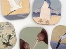 Hansby Design Kiwi Pair (Mint) Coaster home send aotearoa nz