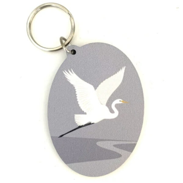 Hansby Design White Heron Keytag