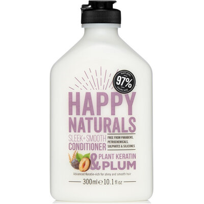 Happy Naturals Sleek+Smooth Keratin & Plum Conditioner 300ml