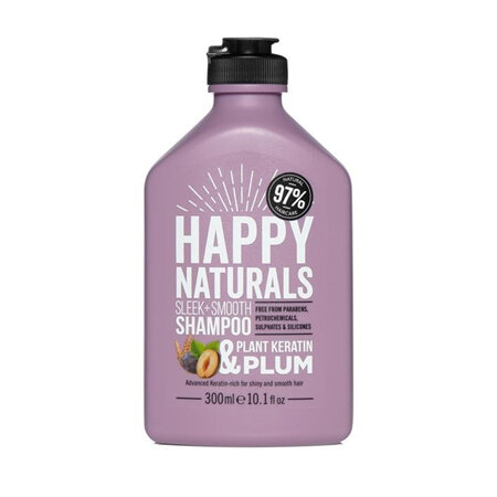 Happy Naturals Sleek+Smooth Keratin & Plum Shampoo 300ml