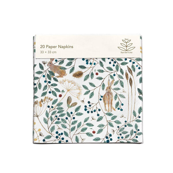 Hares & Berries by Dee Hardwicke Paper Napkins 20 Pack