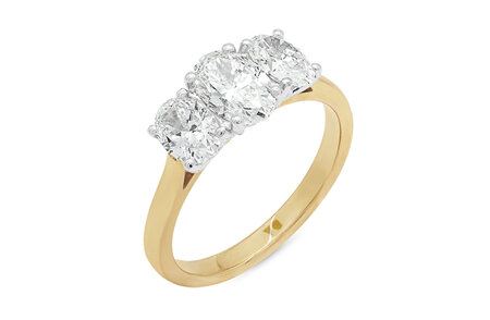 Harmony: Oval Cut Diamond Three Stone Ring