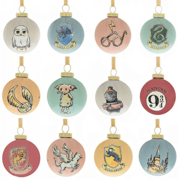 Harry Potter Christmas Charms Mini Baubles Set of 12