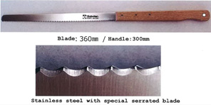 Hayabusa shearing knife with 360 mm serrated blade