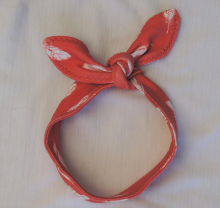 Head Band, 'Plumage', colour Salmon certified Organic Cotton, one size fits all