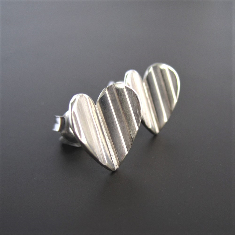 Heart Flutter Sterling Silver Studs valentine
