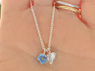 heart forget me not flower blue sterling silver pendant lilygriffin nz jewellery