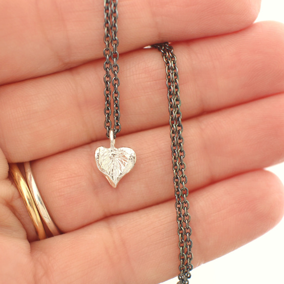 heart sweetheart sterling silver oxidised necklace lily griffin nz jewellery