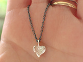 heart sweetheart sterling silver oxidised pendant lilygriffin nz jeweller
