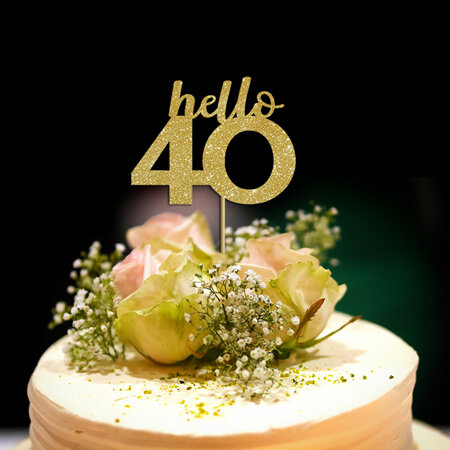 Hello 40 Cake Topper