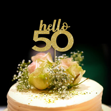 Hello 50 Cake Topper