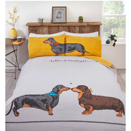 Hello Sausage Reversible Single Duvet Cover Set