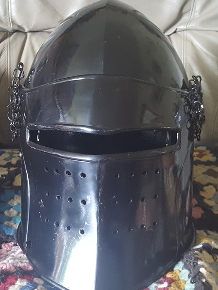 Helmet 20 - 14th Century Visored Bascinet with Plow Faced Visor