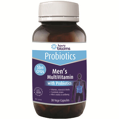 Henry Blooms Men's Multivitamin with Probiotics 30 Vege Capsules
