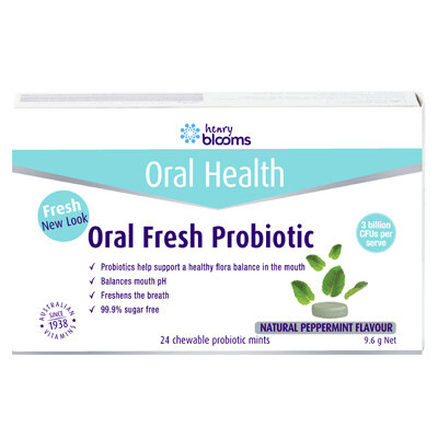 Henry Blooms Oral Fresh Probiotic 24 Chewable Mints