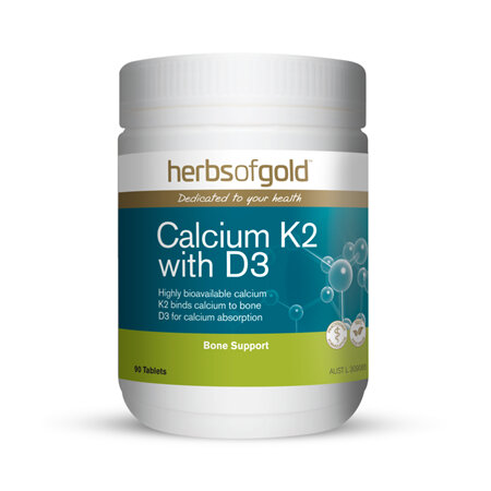 HERBS OF GOLD Calcium K2 With D3 90 TABLETS