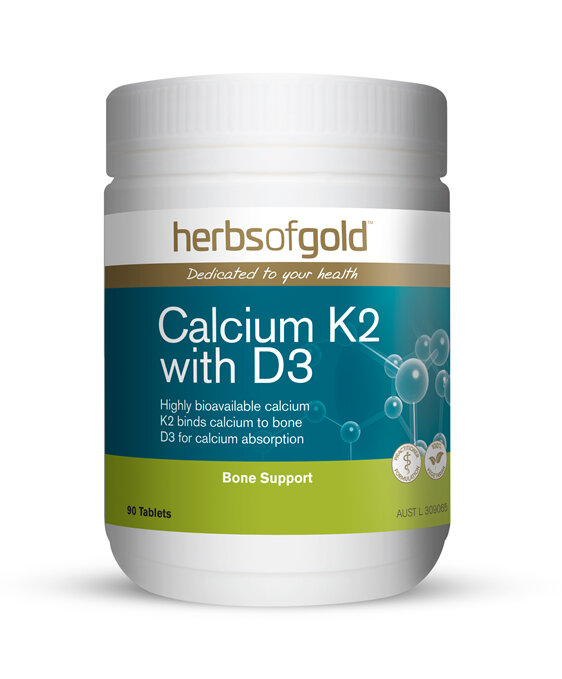 Herbs Of Gold Calcium K2 With D3 90 Tablets