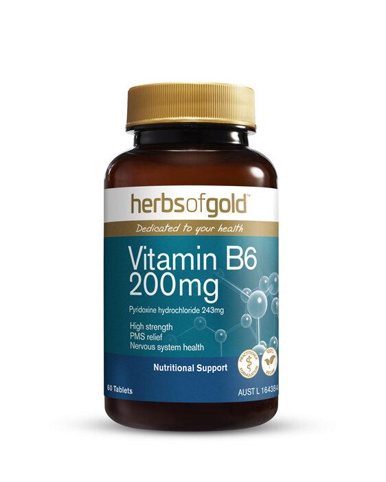 Herbs Of Gold Vitamin B6 200Mg 60 Tablets
