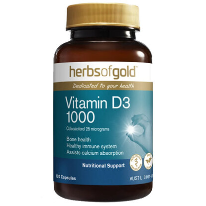 HERBS OF GOLD Vitamin D3 1000 120 CAPSULES