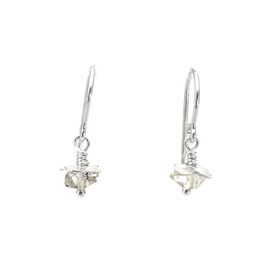 Herkimer diamond quartz April birthstone gemstone earrings lilygriffin nz