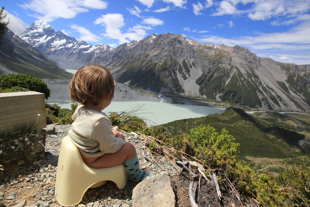 hiking potty elimination communication baby nz view