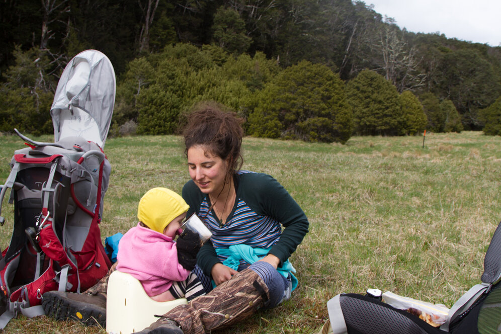 Hiking tramping baby potty water break