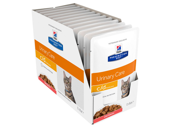Hill's Prescription Diet c/d Multicare Salmon Cat food pouches, 85g, 12 Pack
