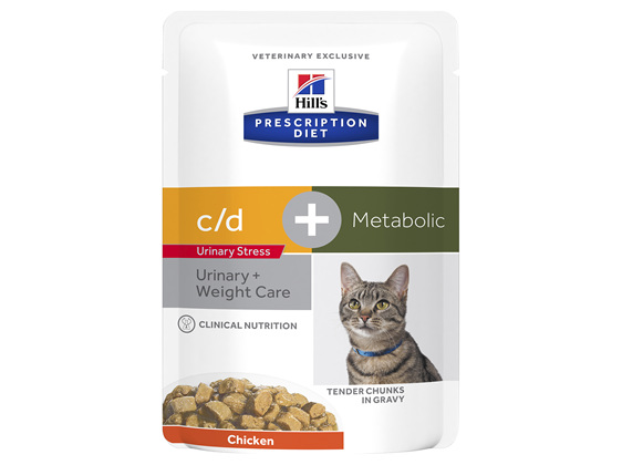 Hill's Prescription Diet c/d Urinary Stress Plus Metabolic Cat Food Pouches 12x85g