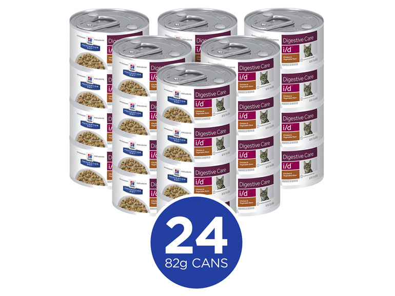 Hill's Prescription Diet i/d Digestive Care Chicken & Vegetable Stew Canned Cat Food 24x82g