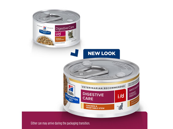 Hill's Prescription Diet i/d Digestive Care Chicken & Vegetable Stew Canned Cat Food 24x82g