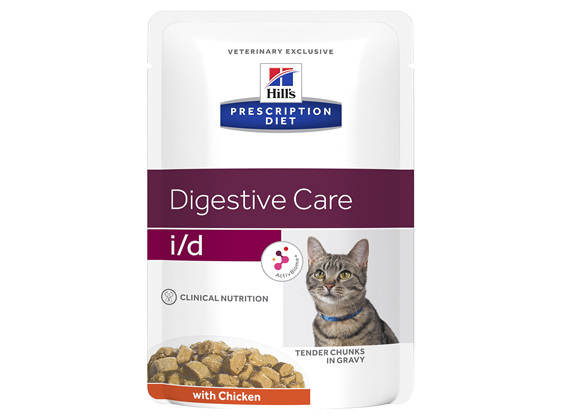 Hill's Prescription Diet i/d Digestive Care Chicken Cat food pouches, 85g, 12 Pack