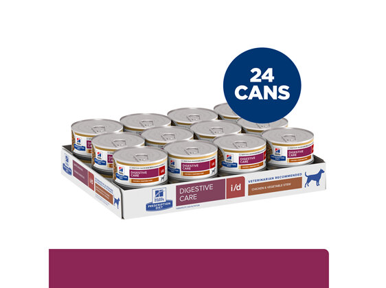 Hill's Prescription Diet i/d Digestive Care Chicken & Vegetable Stew Canned Dog Food 24x156g