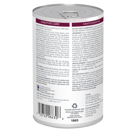 Hill's Prescription Diet i/d Low Fat Digestive Care Canned Dog Food