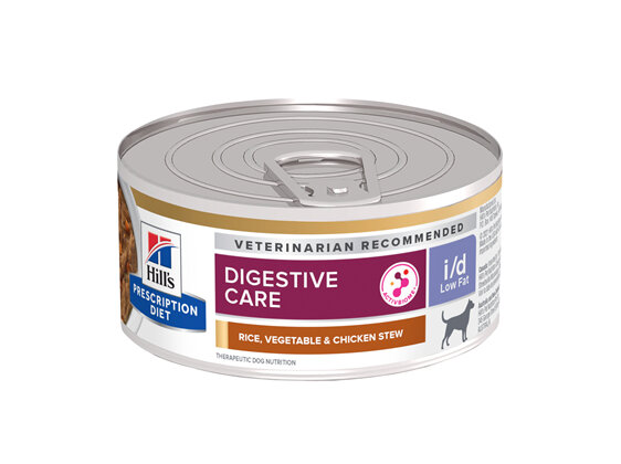 Hill's Prescription Diet i/d Low Fat Digestive Care Chicken & Vegetable Stew Canned Dog Food 24x156g