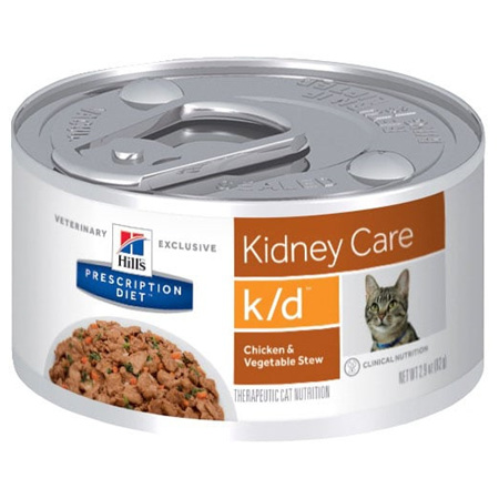 Hill's Prescription Diet k/d Kidney Care Chicken & Vegetable Stew Canned Cat Food, 82g, 24 Pack