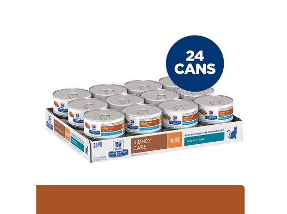 Hill's Prescription Diet k/d Kidney Care Pâté with Tuna Canned Cat Food 24x156g