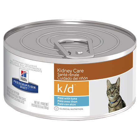 Hill's Prescription Diet k/d Kidney Care Pâté with Tuna Canned Cat Food, 156g, 24 Pack